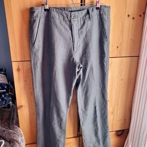 Le 31 Men's Grey Linen & Cotton Pants Size W34 L36